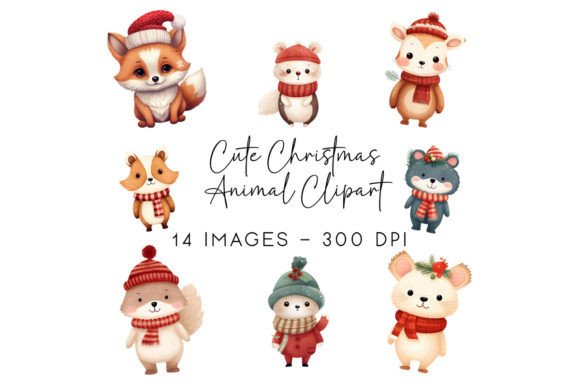 Adorable Holiday Graphics: Christmas Animal Clipart for Your Projects