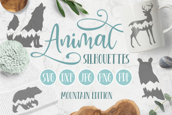 Animal Silhouette SVGs: Mountain & Forest Clip Art for Crafters