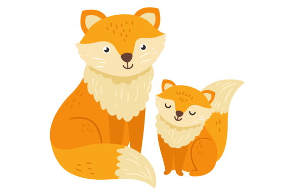 Baby Fox with Mom. Cute Animal Family Ch: A Designer's Guide