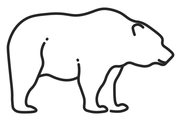 Bear Line Icon: A Woodland Wild Animal for Modern Branding