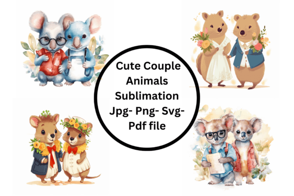 Charming Couple Animal Sublimation: Perfect for Gifts & Decor