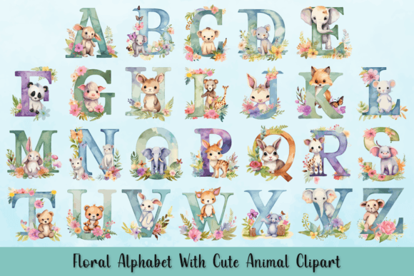 Floral Alphabet with Cute Animal Clipart: A Designer's Guide