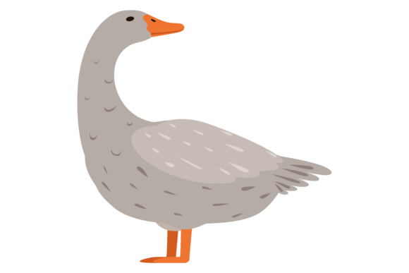 Goose Color Icon Farm Animal: The Poultry Symbol for Modern Design