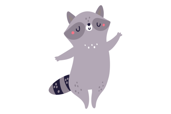 Raccoon Waving Hand: A Greeting Animal Cut Font