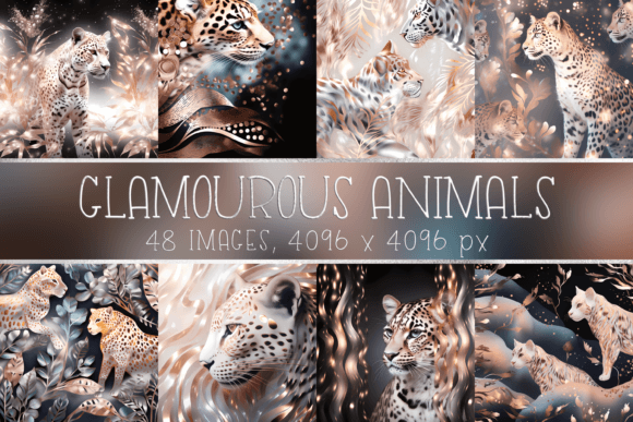 Stunning Wild Animal Art: 48 Digital Papers