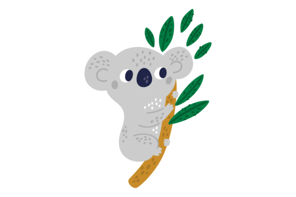 The Whimsical Charm of Cute Koala on Tree Branch