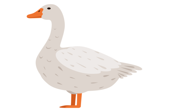 White Farm Goose: A Charming Creative Asset for Modern Projects