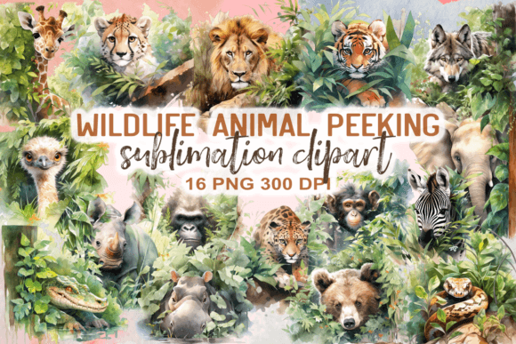 Wildlife Animal Peeking Clipart: Charm for Your Creative Projects